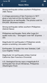 Earthquake Monitor screenshot