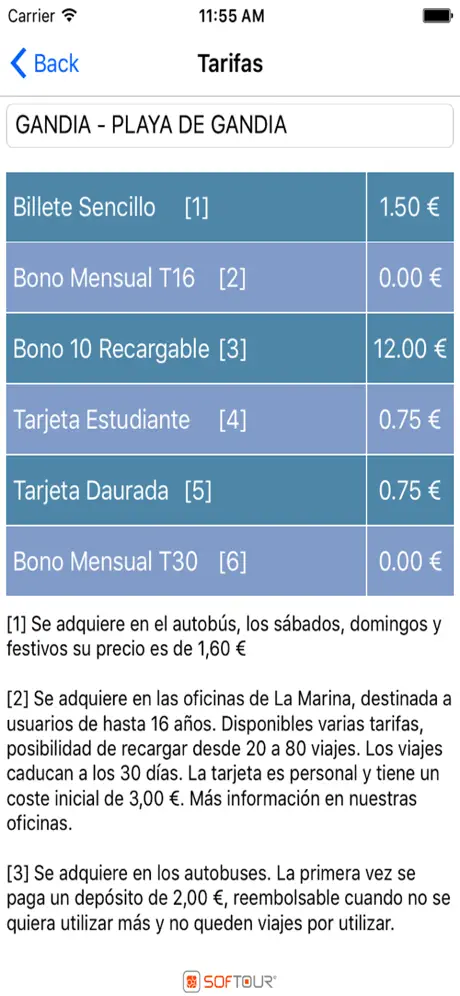 Bus Gandía La Marina