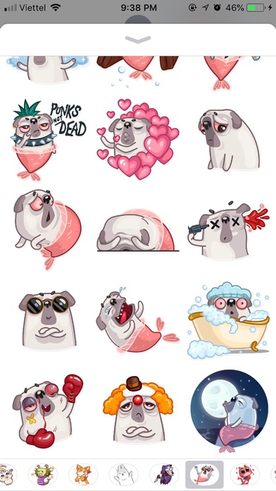 Water Pug Dog Funny Stickers screenshot 2