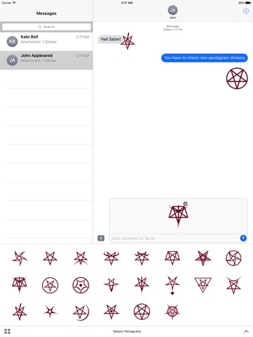 Satanic Pentagram Stickersのおすすめ画像2