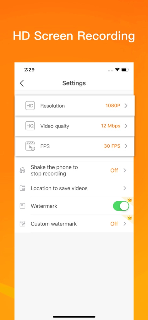 DU Recorder - Screen Recorder - High-Definition Settings