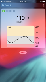 Dexcom G6 screenshot