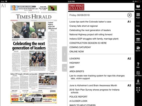 Times Herald- Washington, IN iPad screenshot 5 - News app