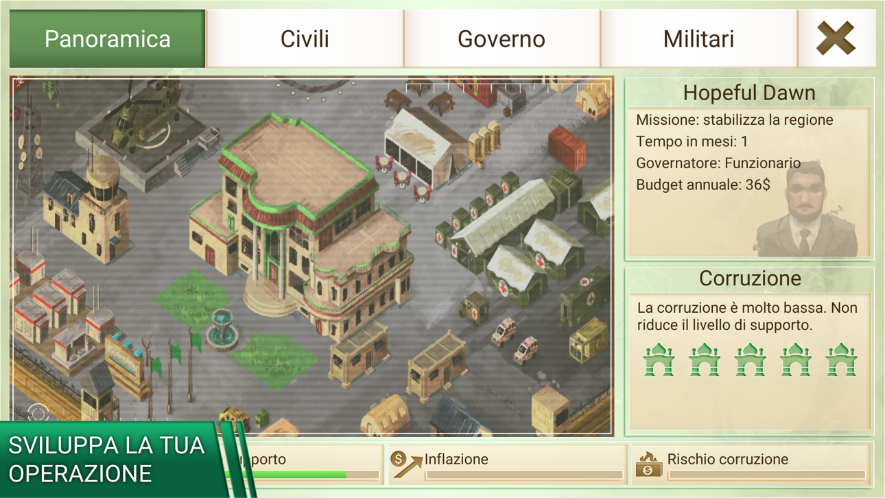 Rebel Inc. iOS Mod IPA screenshot 5 - iOS game interface