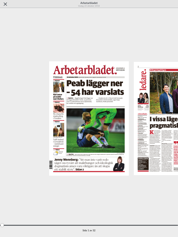 Arbetarbladet e-tidning screenshot 3