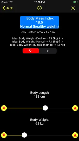 Capture d'écran de AnesthoCalc sur iPhone 7