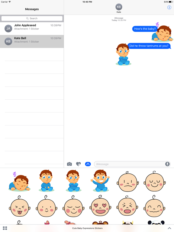 Cute Baby Expressions Stickersのおすすめ画像2