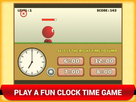 Math Telling Time Clock Game iPad screenshot