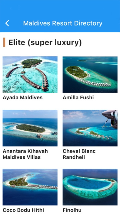 Maldives Resort Directory Screenshot