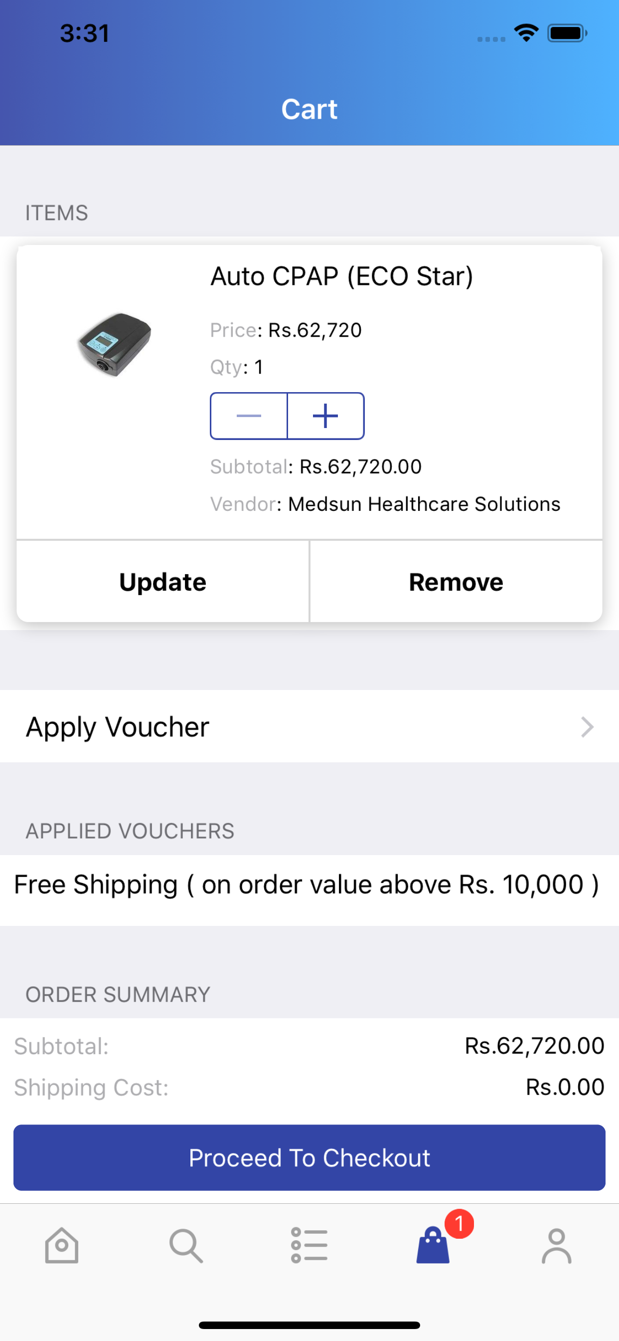 Hospitals Store App