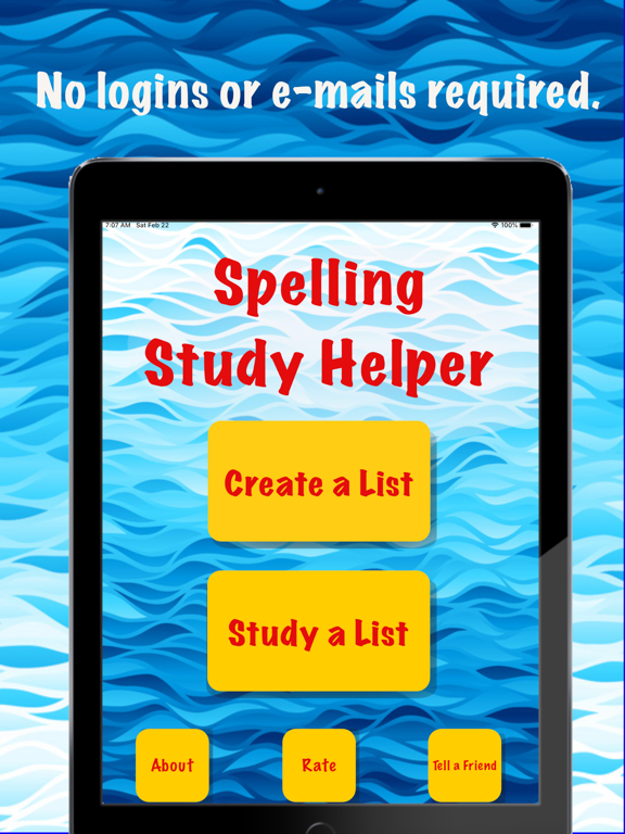 Spelling Study Helper iPad screenshot