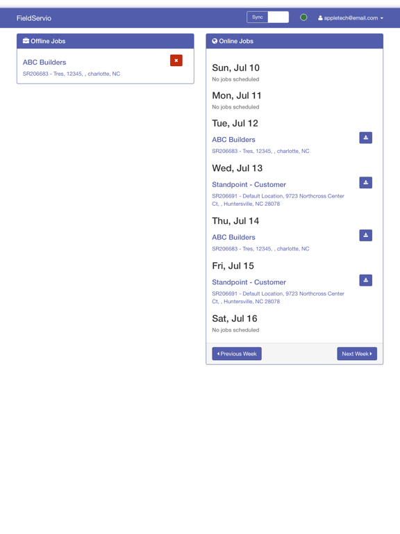 FieldServio Tech Entry iPad screenshot 1 - Business app