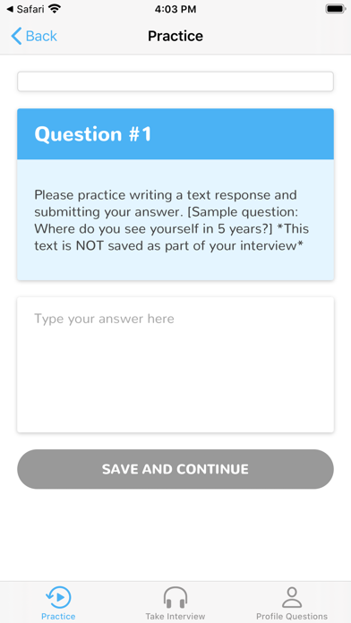 Applicant Interview screenshot 4