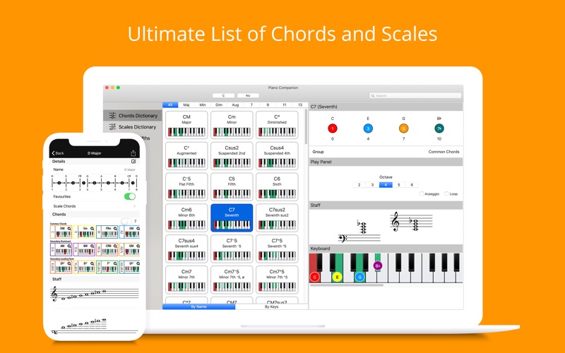 Screenshot #1 pour Piano Companion: Chords,Scales
