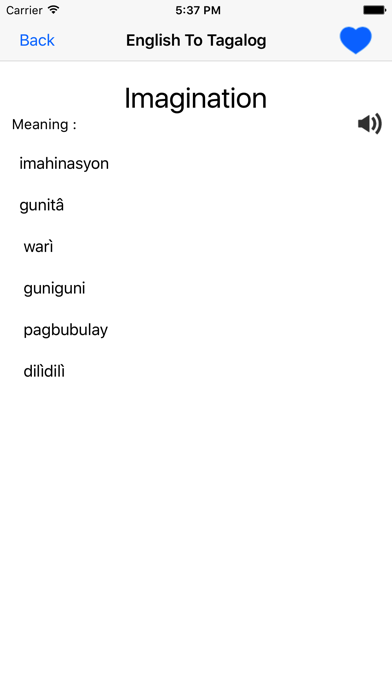 English To Tagalog Dictionary Screenshot
