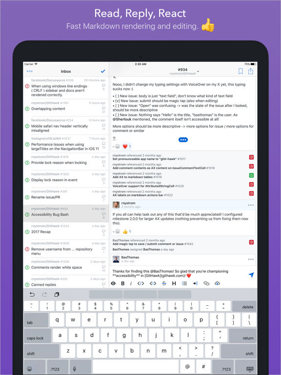 Screenshot #5 pour GitHawk for GitHub