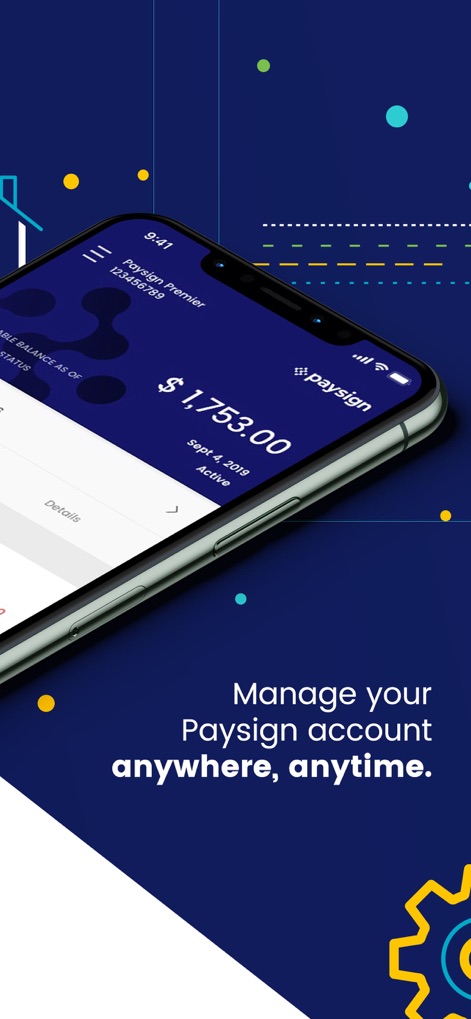 Paysign® - Users can instantly see their current account balance prominently displayed, along with their Paysign Premier card identifier.
