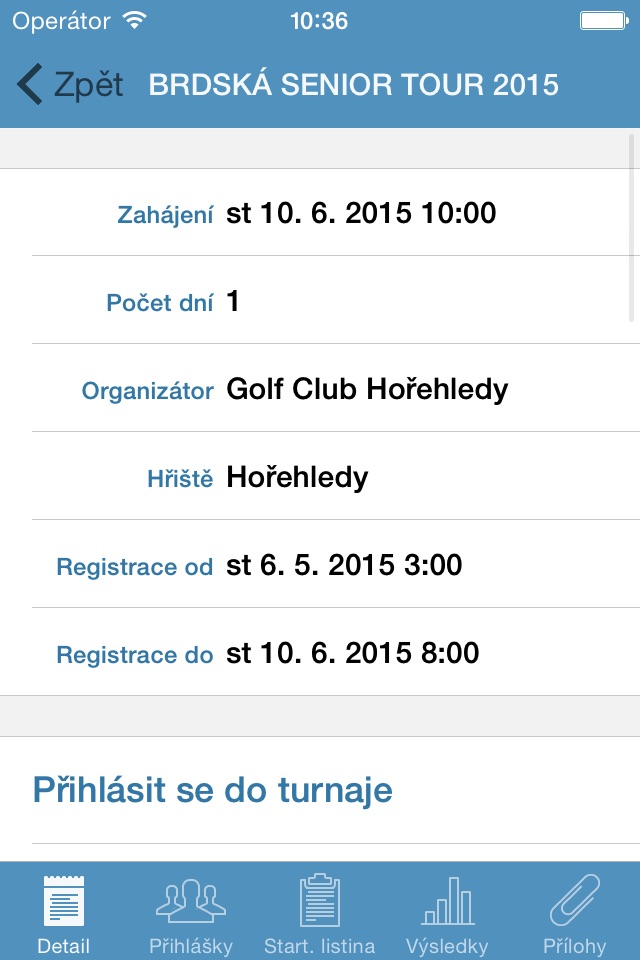 Česká golfová federace screenshot 2