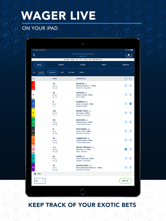 iPad Image of TwinSpires Horse Race Betting
