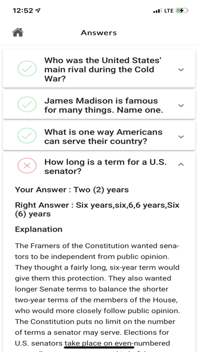 US Civics Test 2021 Screenshot