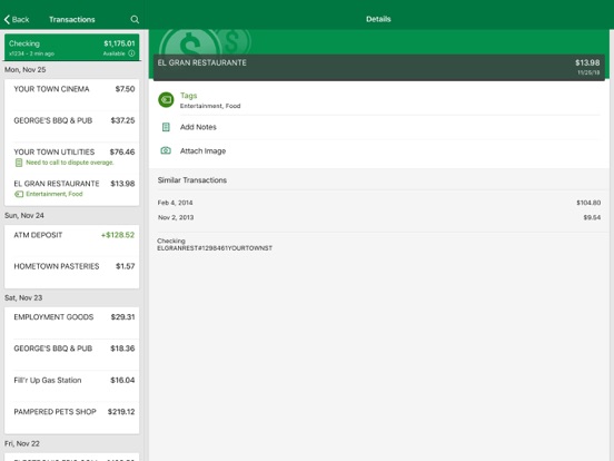 Founders Bank Personal iPad screenshot 1 - Finance app