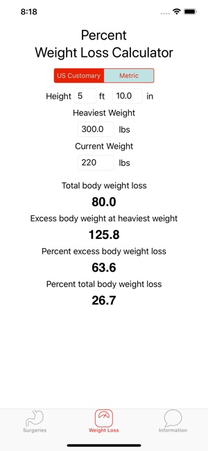 Weight Loss Surgery Calculator(圖4)-速報App