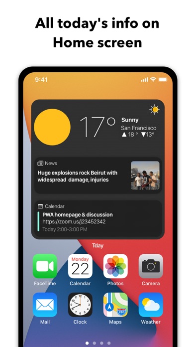 Tday Widget - Weather, News Screenshot