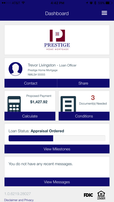 Prestige Home Mortgage Screenshot