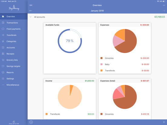 SayMoney Pro - Uw financiën iPad app afbeelding 1