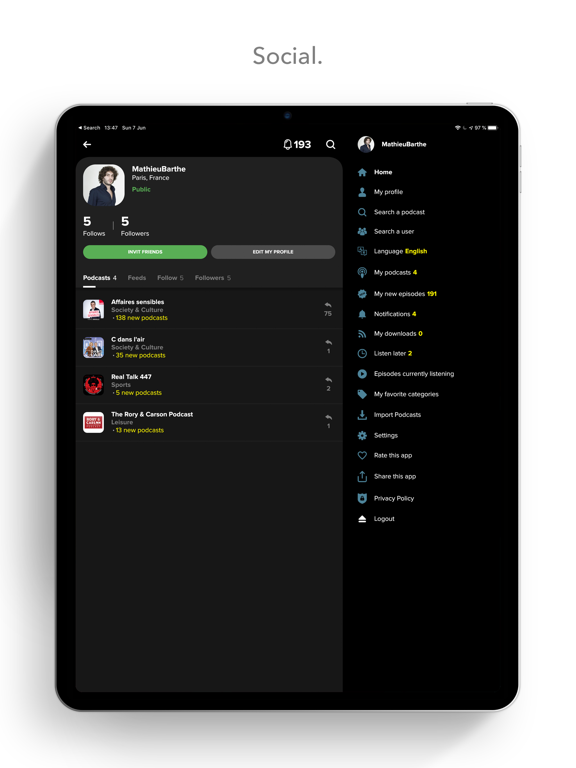 Sprewell Podcast iPad screenshot 4 - Entertainment app