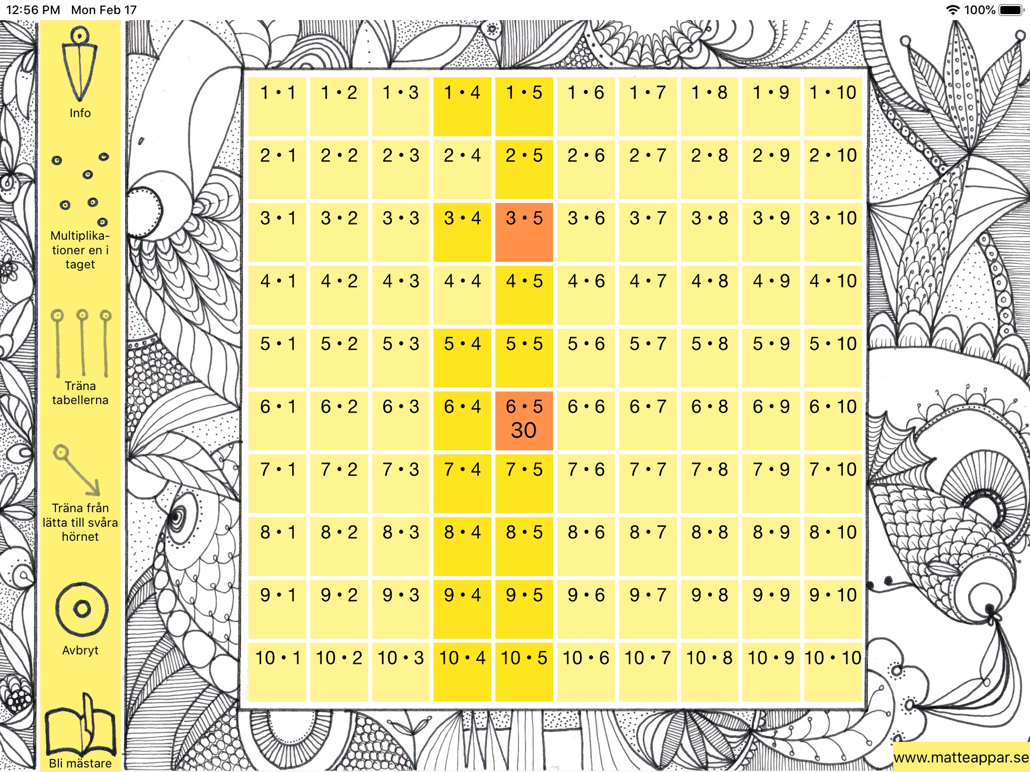 Öva multiplikationstabellen screenshot 2