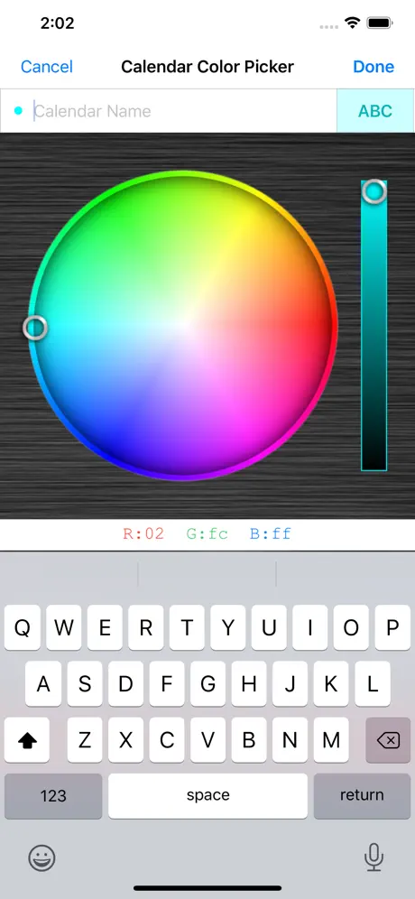 Calendar Color Picker
