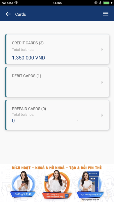Sacombank mBanking Screenshot