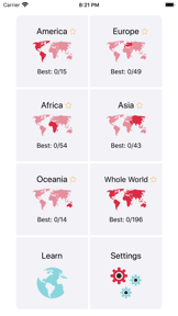 Maps and Countries: Map Quiz screenshot