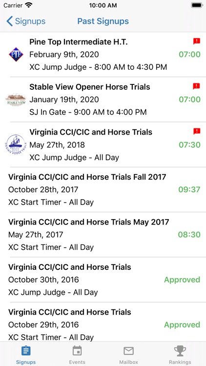 Eventing Volunteers
