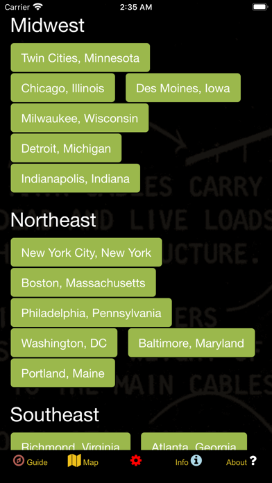 US Historical Places Point Map Screenshot