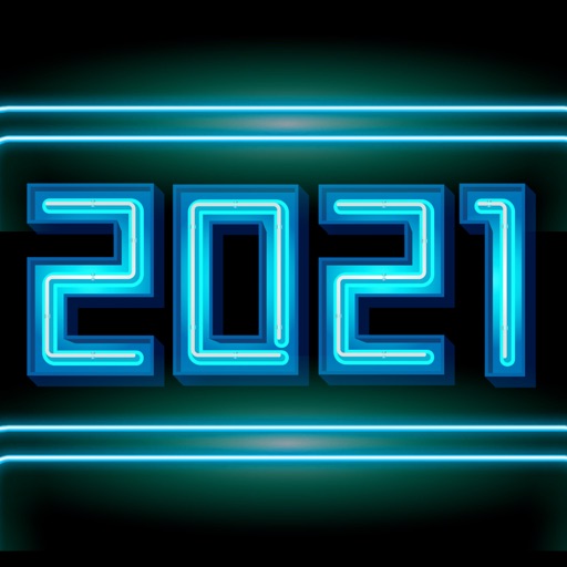 Neon New Year Stickers 2021