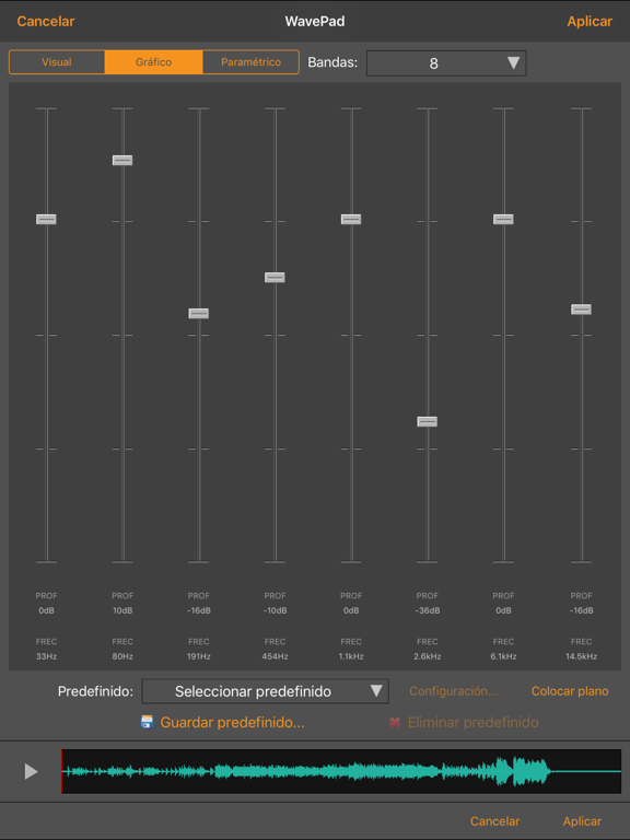WavePad, editor de audio iPad screenshot 5 - Music app