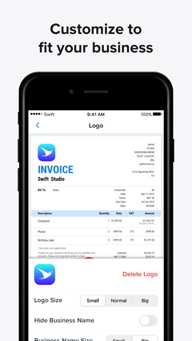 Swift Invoice, Invoice Maker, Screenshot