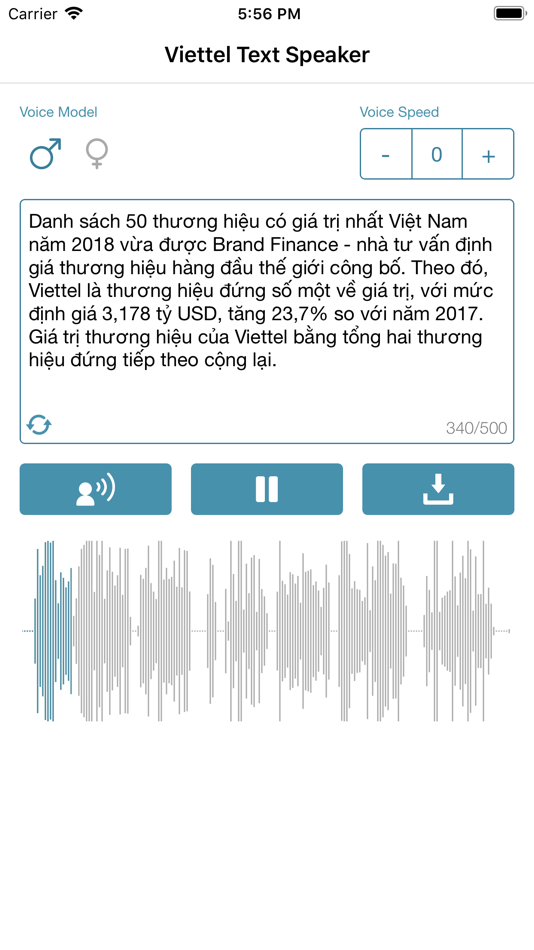 #4. Viettel Text Speaker (iOS) 作者: Viettel Telecom