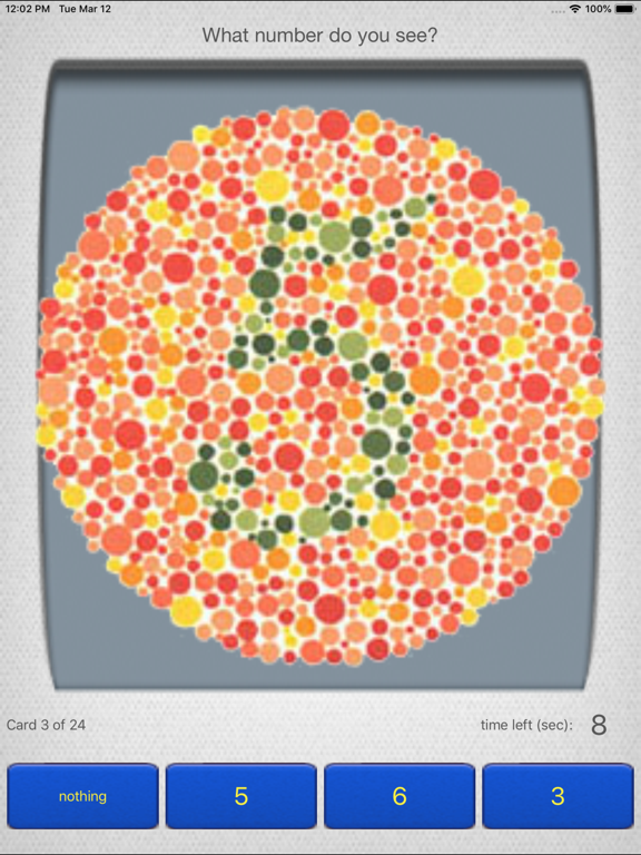 Colorblind Eye Exam Test iPad screenshot