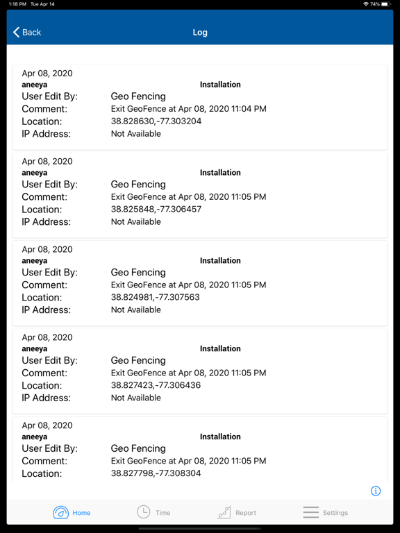 Employee TimeCard iPad screenshot 4 - Business app
