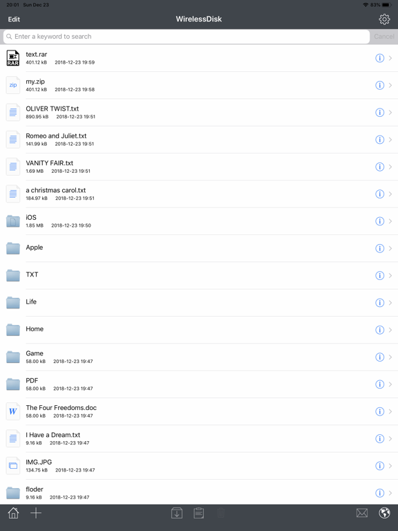Screenshot #6 pour WirelessDisk－Zip Rar Compress