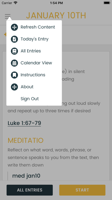 Lectio Divina Journal Screenshot