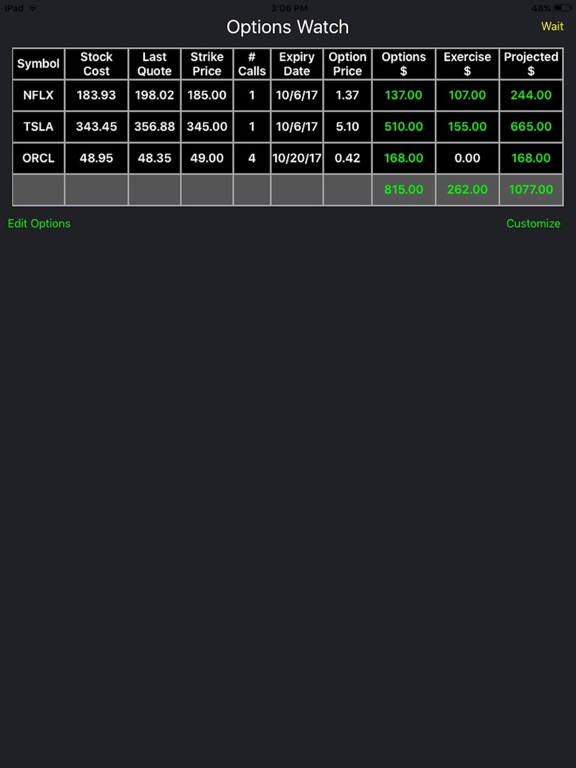 Screenshot #4 pour Options Watch