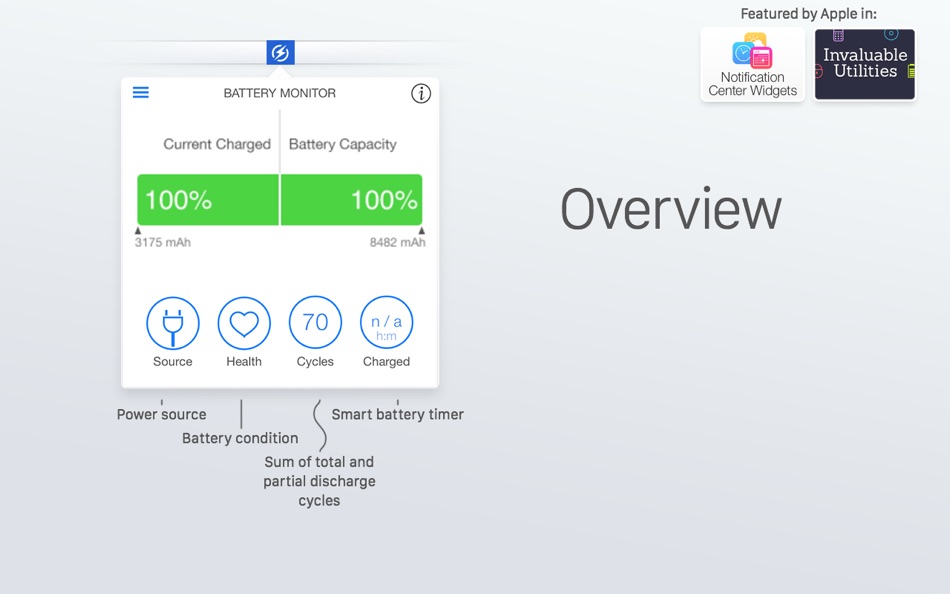 #2. Battery Monitor: Health, Info (macOS) 由: Rocky Sand Studio Ltd.