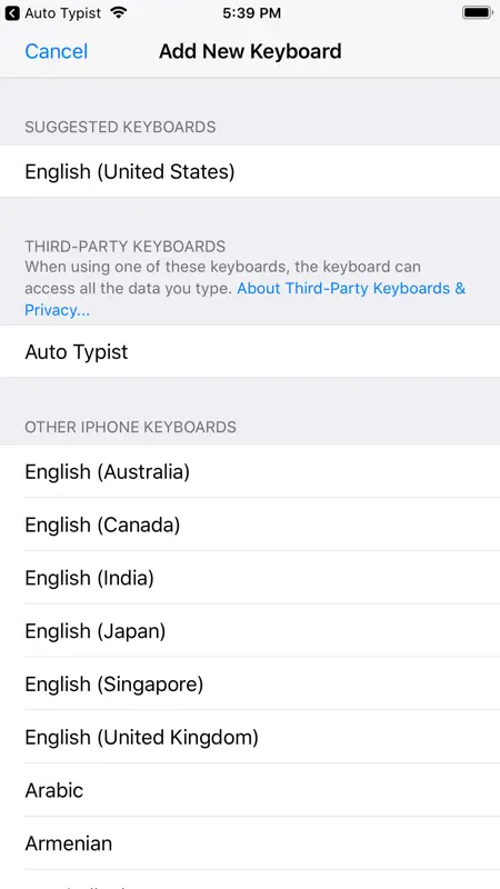 Auto Typist (Custom keyboard) screenshot 2 of 3