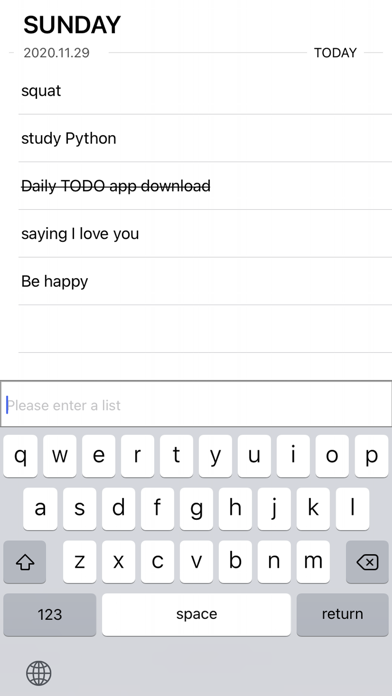 Daily TODO List - Daily Note Screenshot