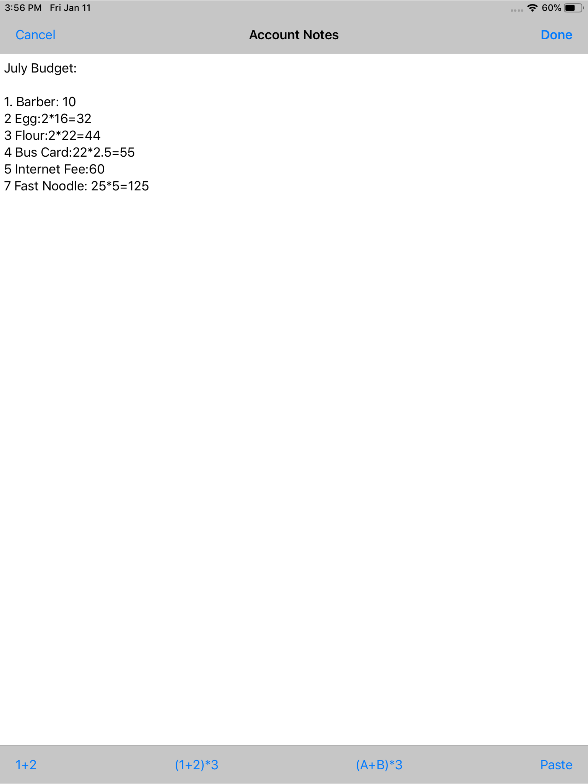 Account Notes