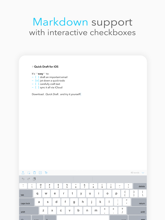 Notepad Markdown: Quick Draft iPad screenshot 2 - Productivity app